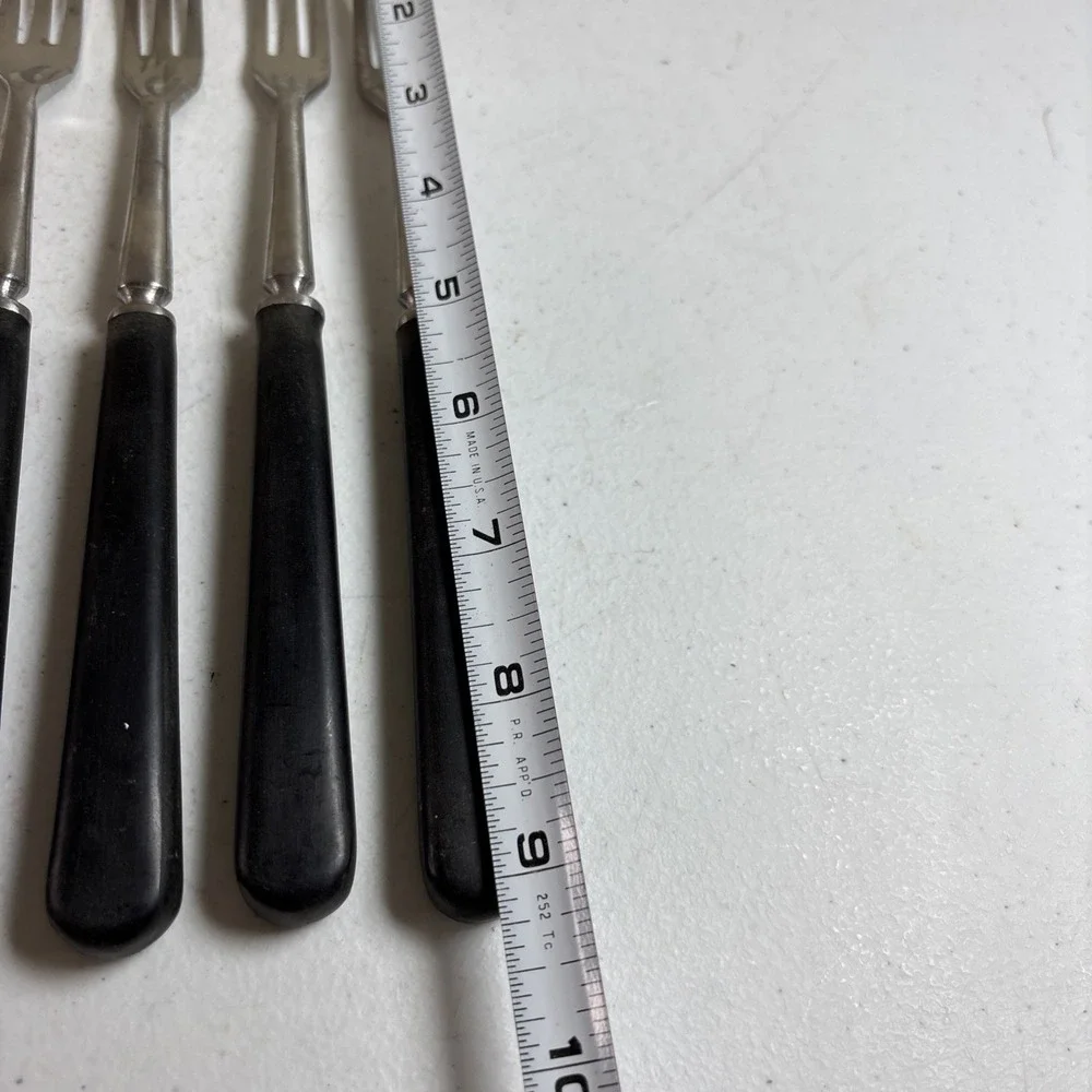 Vintage Nevco‎ Fondue Cocktail Forks Bakelite Handles Stainless 9.25